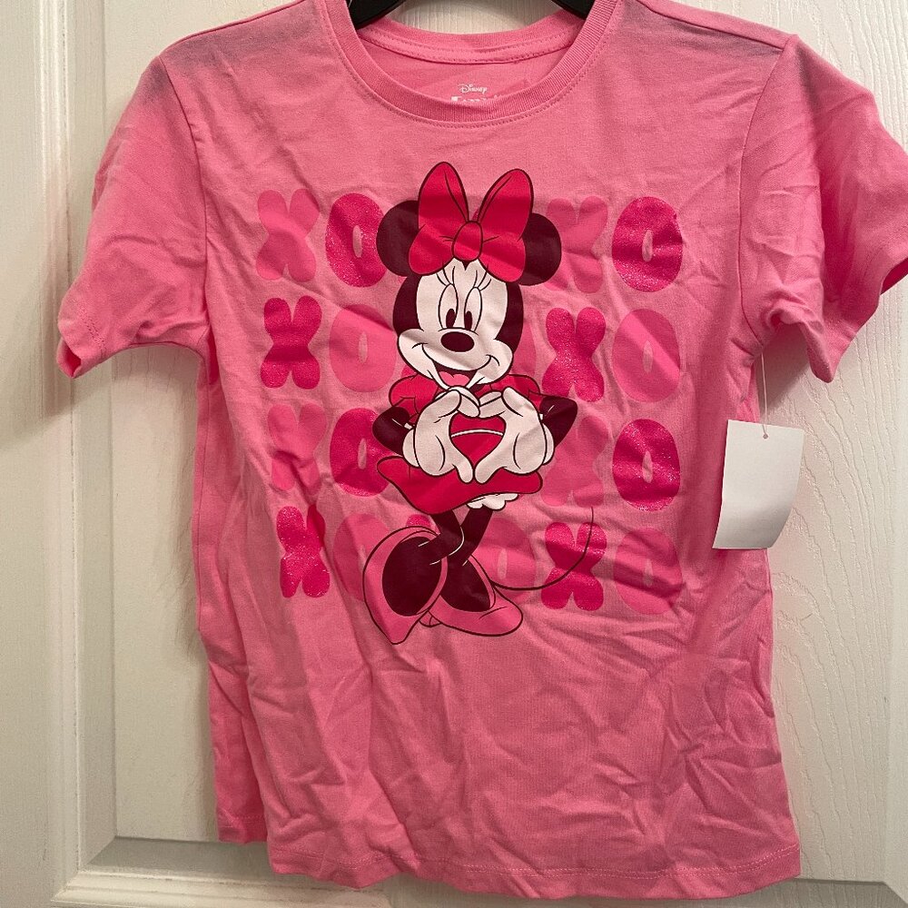 Disney Minnie Mouse XOXO Pink T-Shirt NEW with TAGS size S 6 / 6x